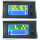 Voltage Meter Module 10-100Vdc with Battery Level and Temperature Display