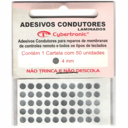 Adesivo Condutor Metalizado Cybertronic 4mm - Kit com 50 unidades