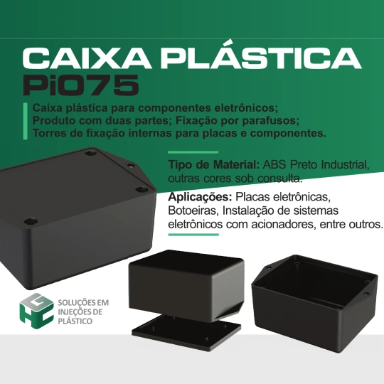 Caixa Plástica para Montagem de Circuitos Eletrônicos - Modelo Pi-075