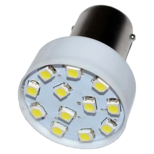 Lâmpada LED 12V Branca para Luz de Freio, Ré e Lanternas com 12 LEDs