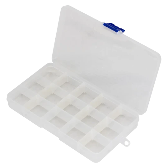 15-Compartment Plastic Box (17x10x2cm)