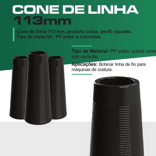 Cono de Hilo de 113mm para Bobinar Hilo en Máquina de Coser