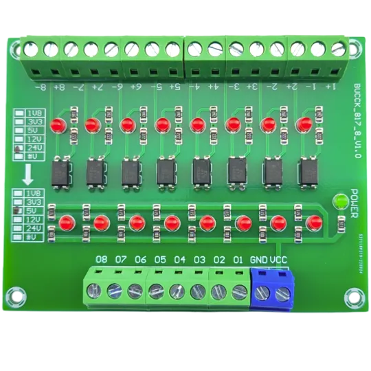 8-Channel NPN Signal Converter Module, 24V to 5V