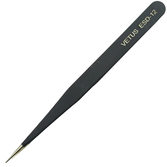 Vetus ESD-12 Anti-Static Straight Tweezers (135mm)